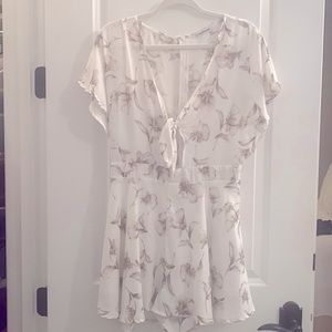 Floral White Romper